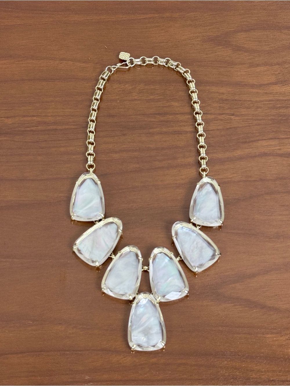 Kendra Scott Harlow Clear Mother of Pearl Gold-tone Statement Necklace